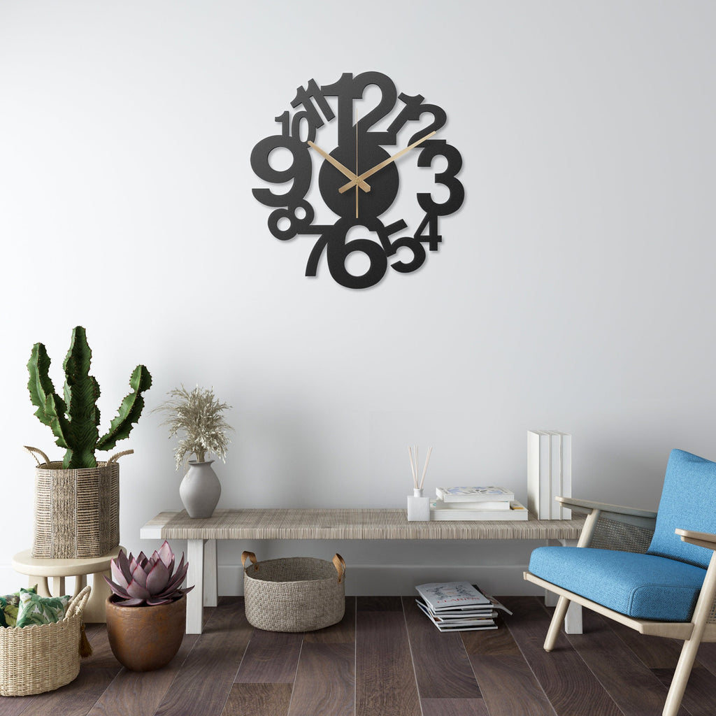 Metal Wall Clock, Unique Wall Clock, Modern Wall Clock, Extra Large Silent Wall Clock With Roman Numbers, New Home Gift, Horloge Murale