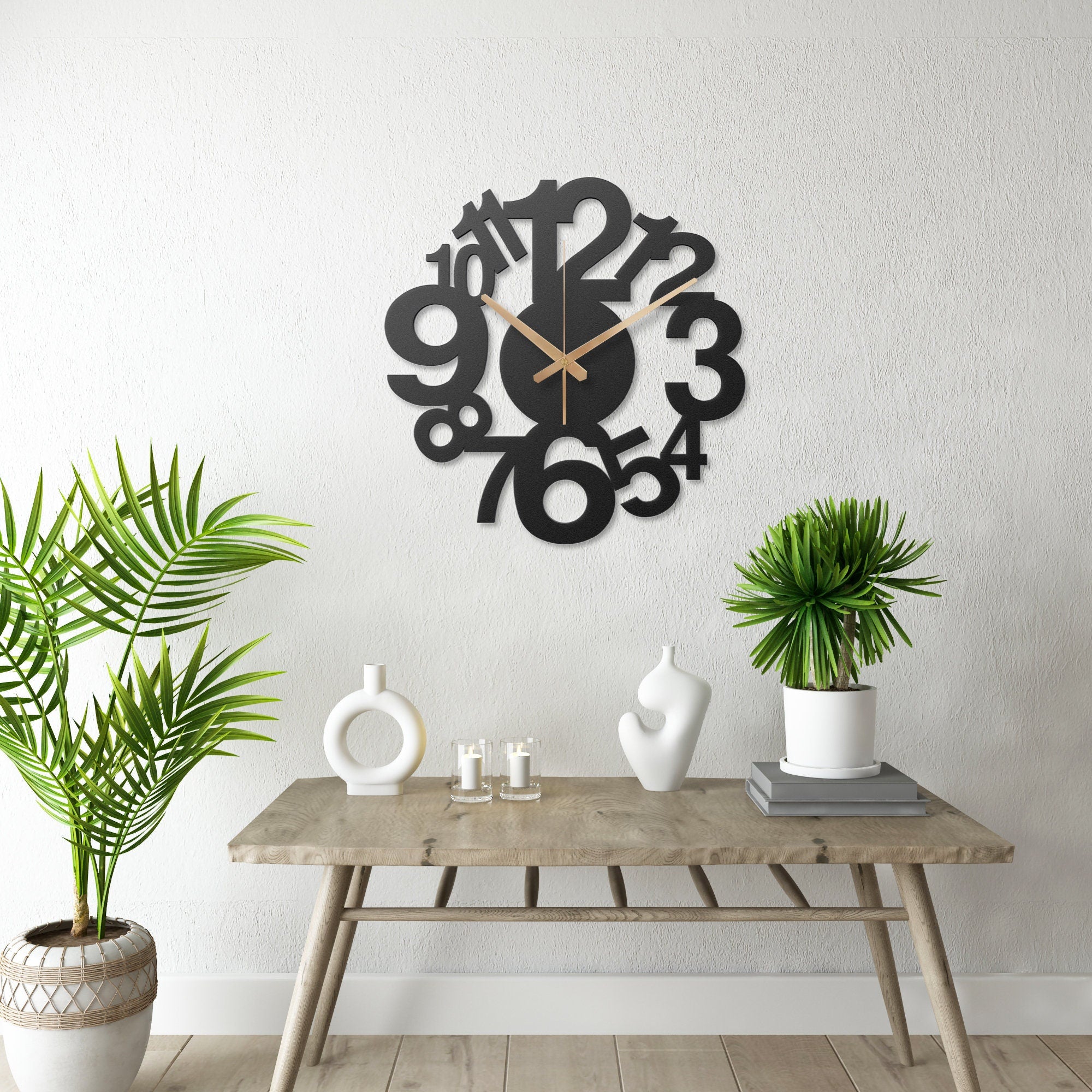 Metal Wall Clock, Unique Wall Clock, Modern Wall Clock, Extra Large Silent Wall Clock With Roman Numbers, New Home Gift, Horloge Murale