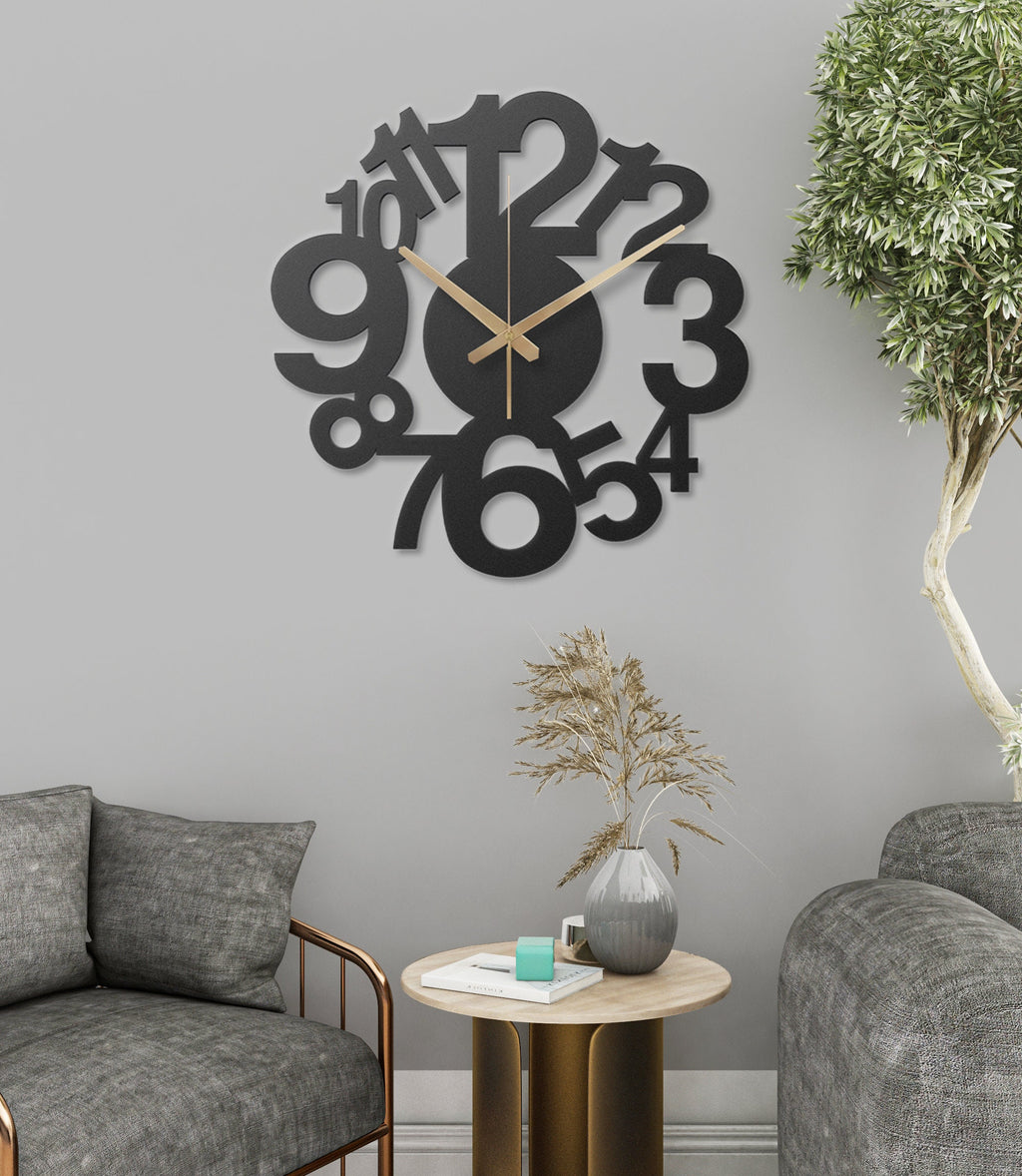 Metal Wall Clock, Unique Wall Clock, Modern Wall Clock, Extra Large Silent Wall Clock With Roman Numbers, New Home Gift, Horloge Murale
