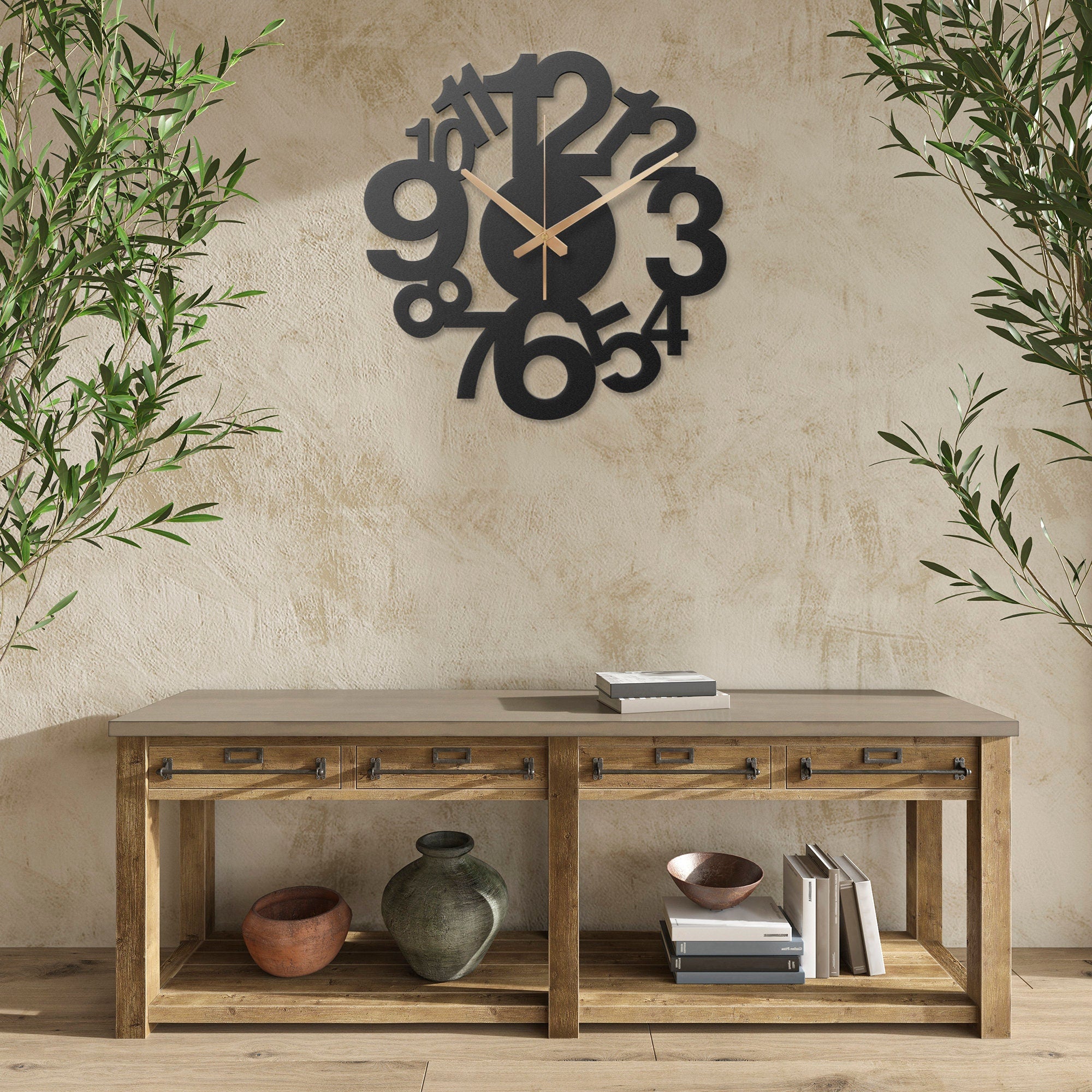 Metal Wall Clock, Unique Wall Clock, Modern Wall Clock, Extra Large Silent Wall Clock With Roman Numbers, New Home Gift, Horloge Murale