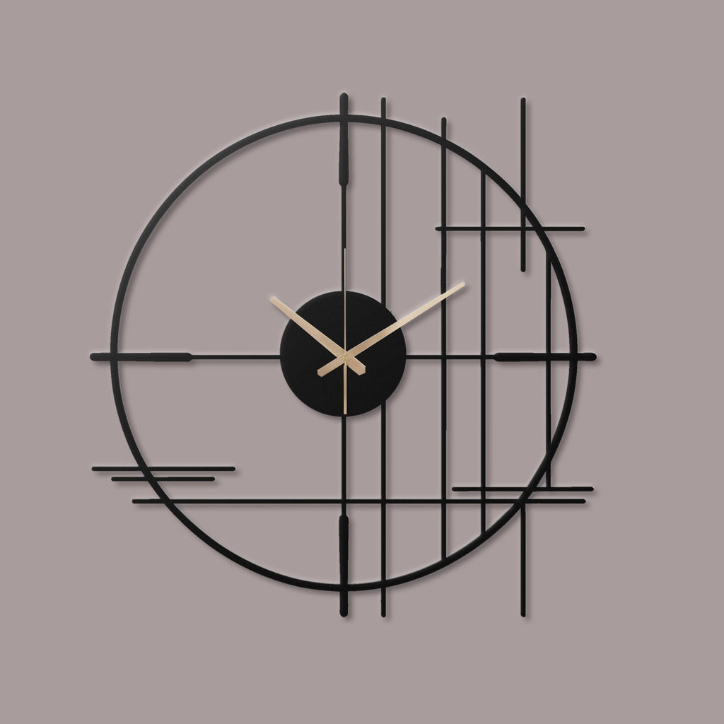 Japanese Metal Wall Clock, Zen Art, Minimalist Oriental Decor