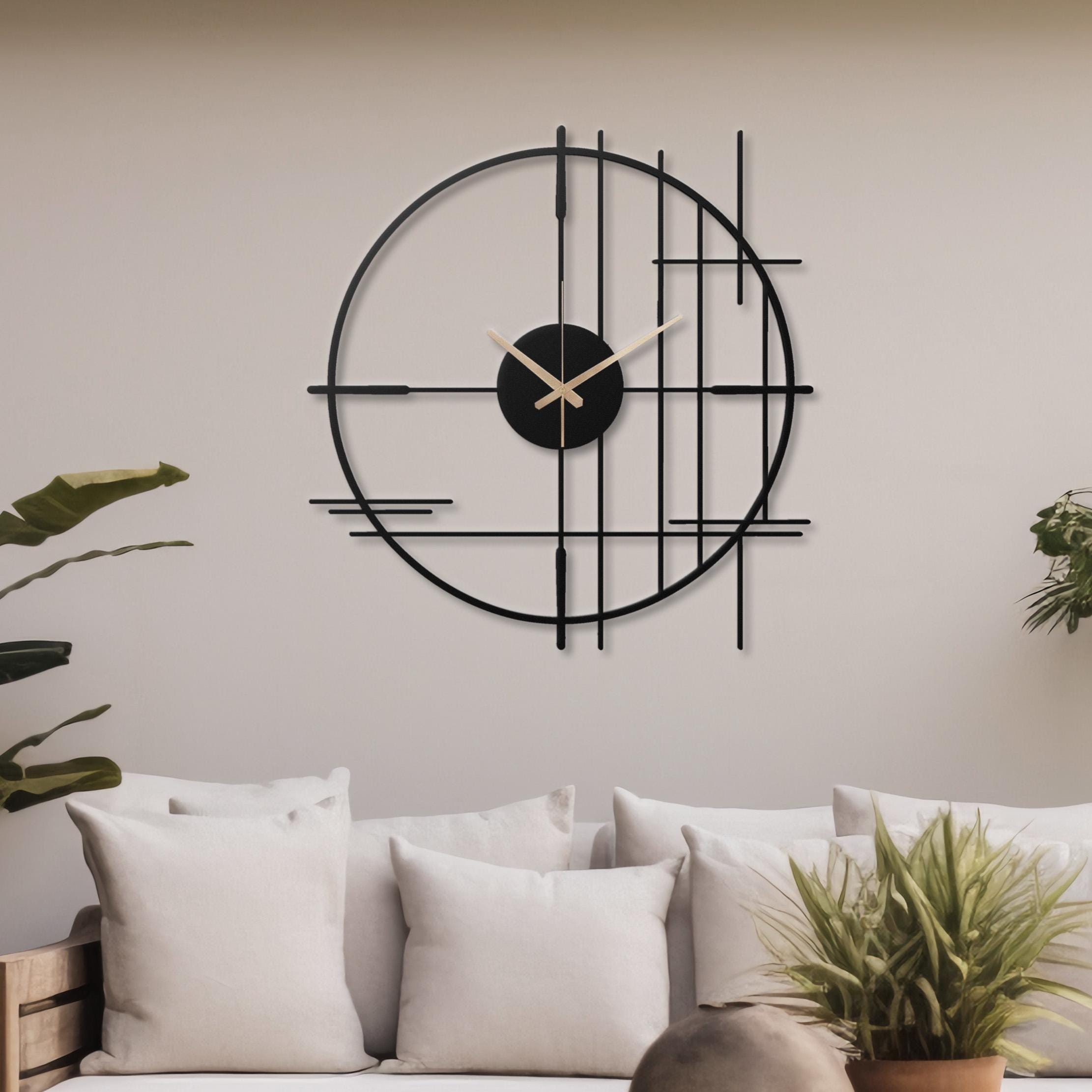 Japanese Metal Wall Clock, Zen Art, Minimalist Oriental Decor