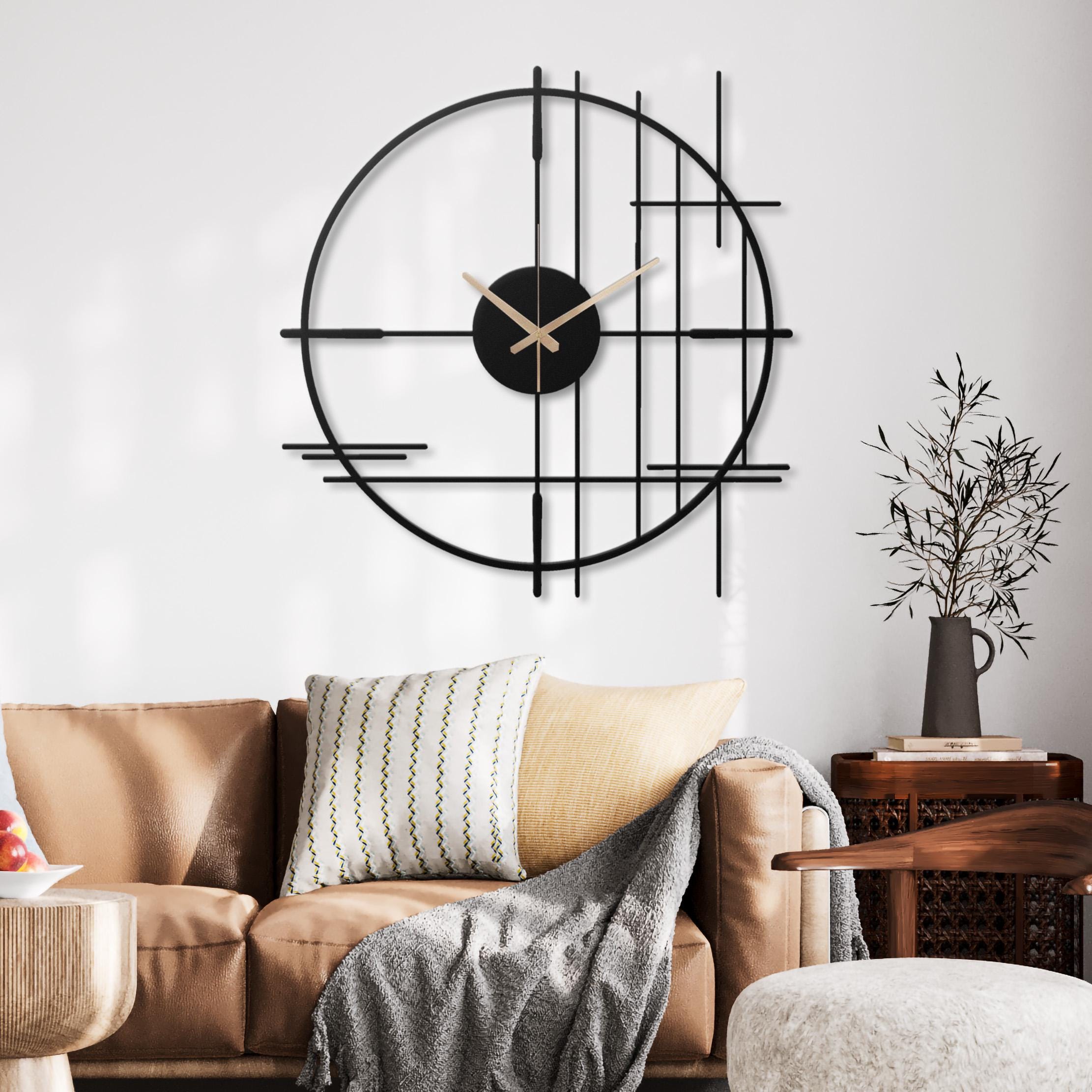 Japanese Metal Wall Clock, Zen Art, Minimalist Oriental Decor