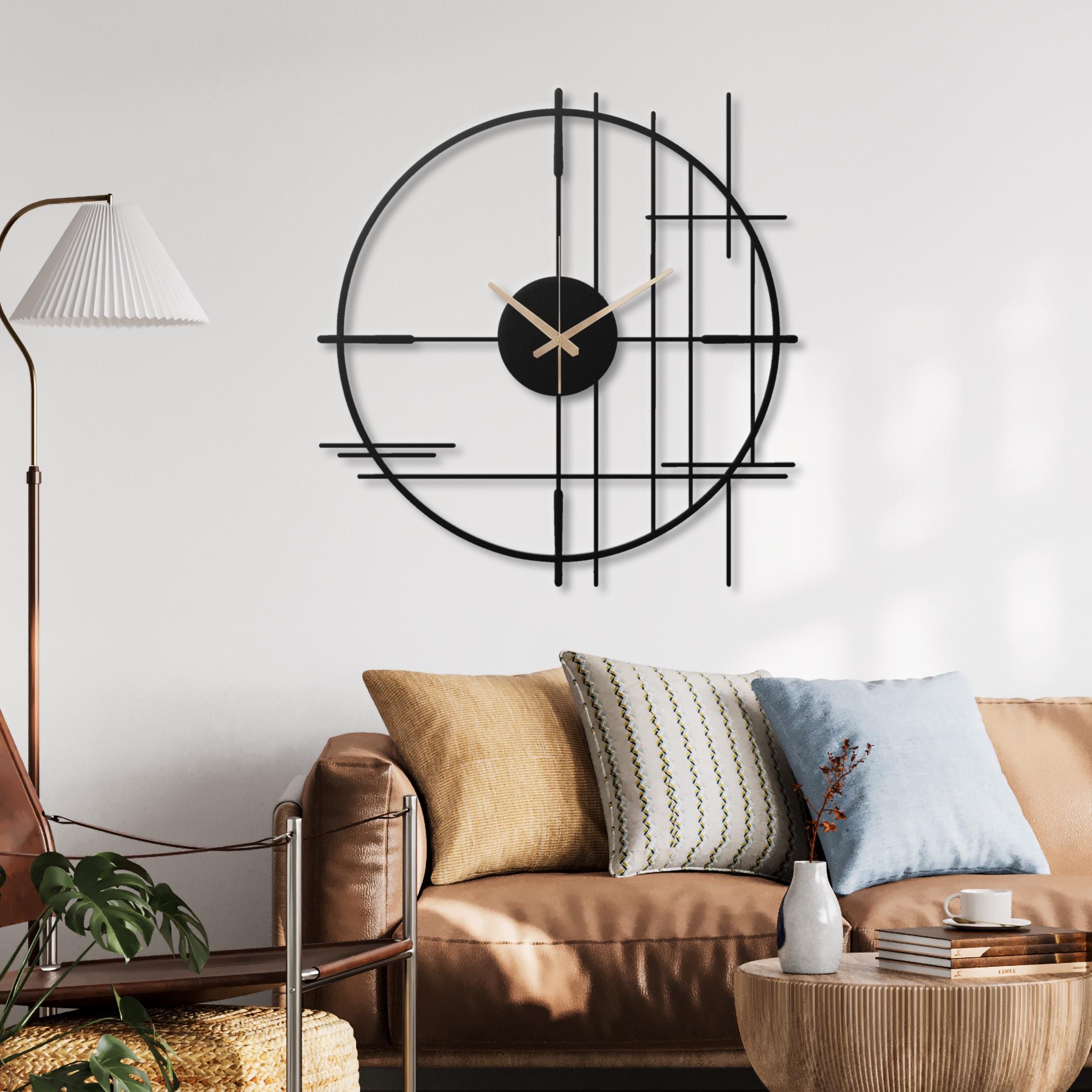 Japanese Metal Wall Clock, Zen Art, Minimalist Oriental Decor