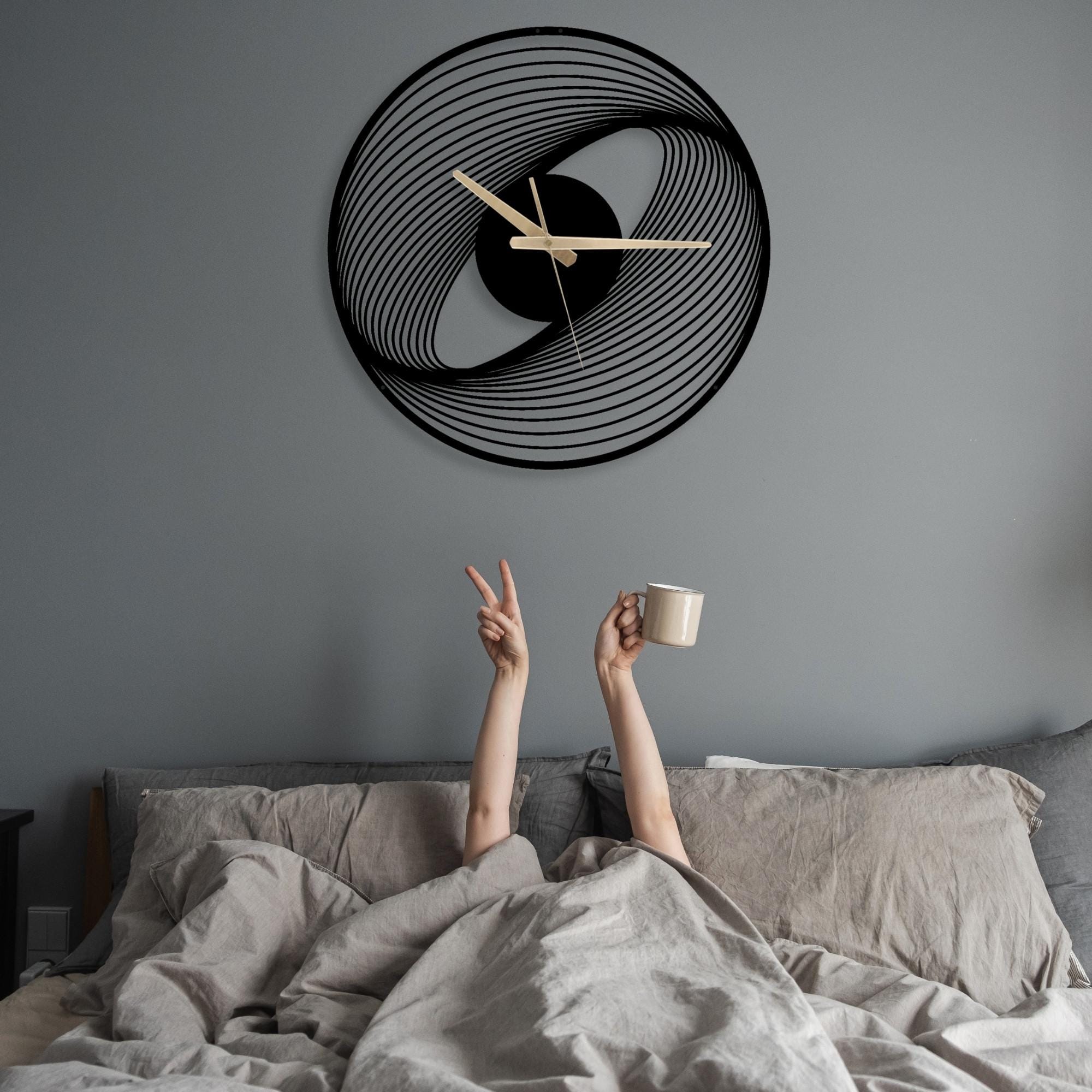Spiral Metal Wall Clock: Modern Silent Floating Wall Art