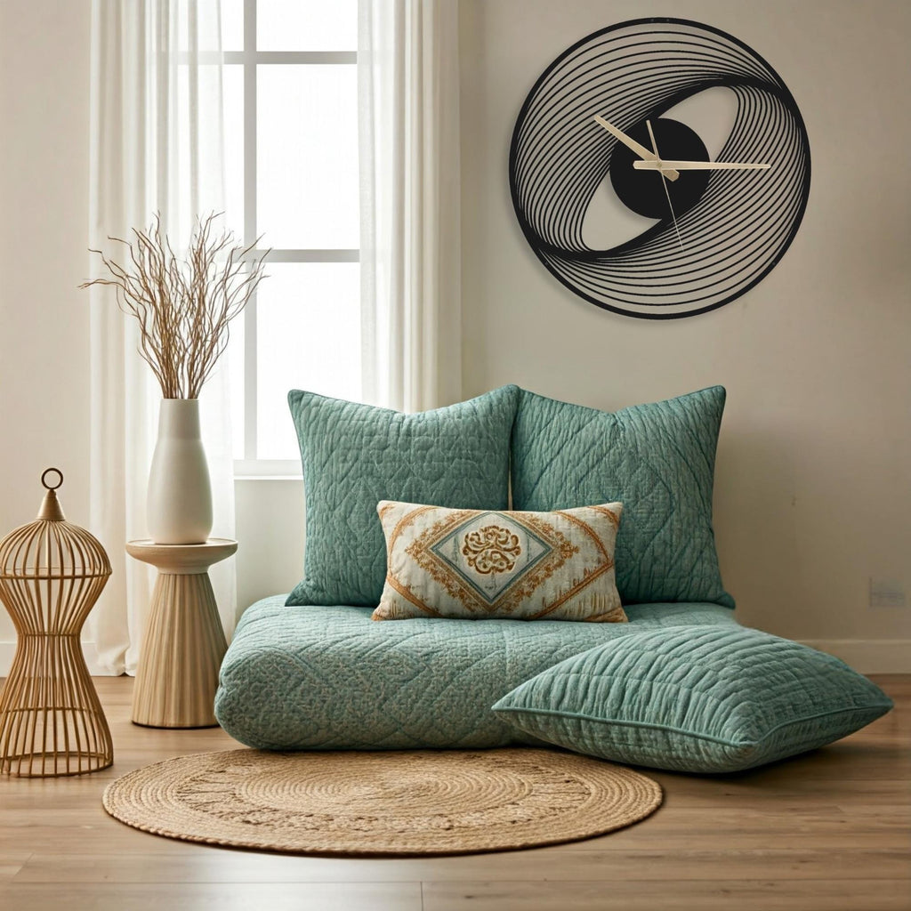 Spiral Metal Wall Clock: Modern Silent Floating Wall Art
