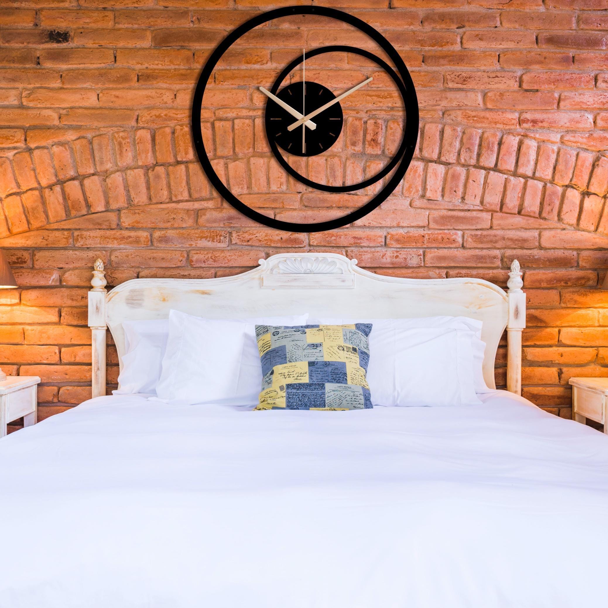Modern Spiral Metal Wall Clock, Black Minimalist Geometric Wall Clock, Large Decorative Wall Clock, Unique Silent Clock Gift, Metal Wall Art