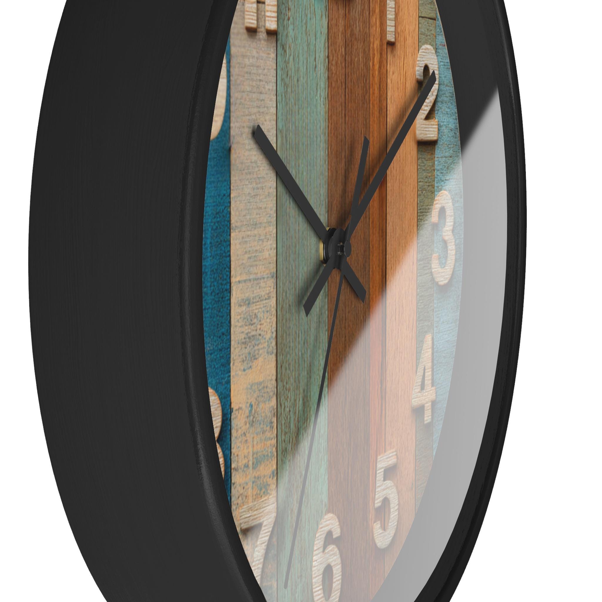 Rustic Wooden Wall Clock: Farmhouse Kitchen Decor, 10"