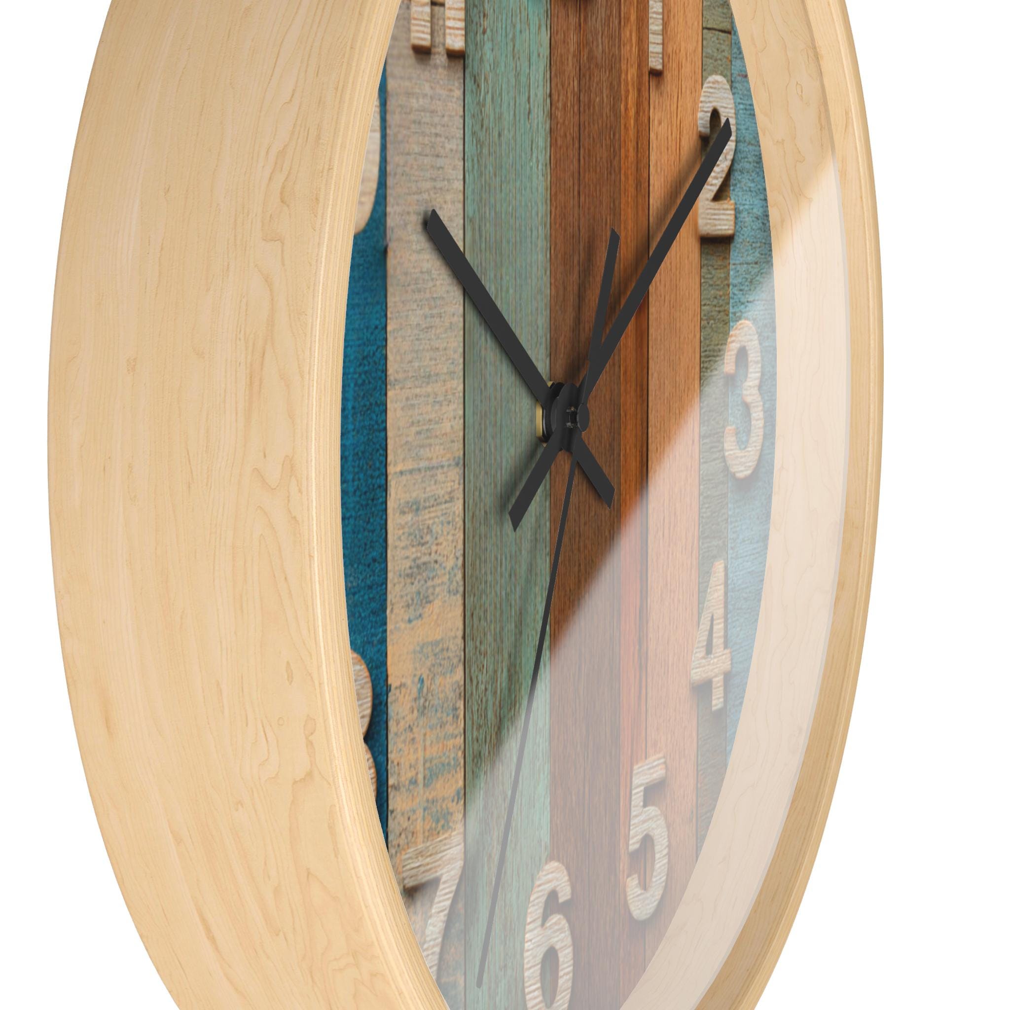 Rustic Wooden Wall Clock: Farmhouse Kitchen Decor, 10"