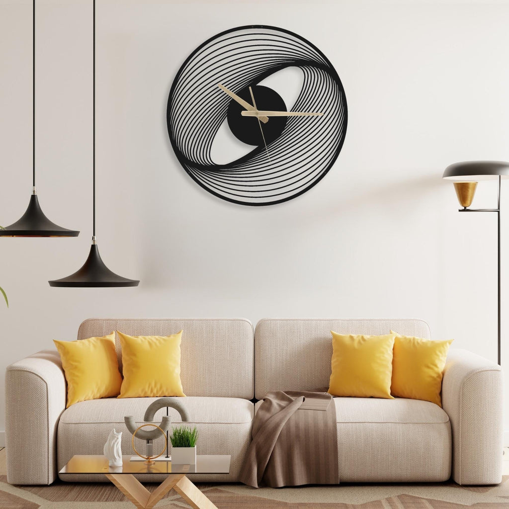 Spiral Metal Wall Clock: Modern Silent Floating Wall Art