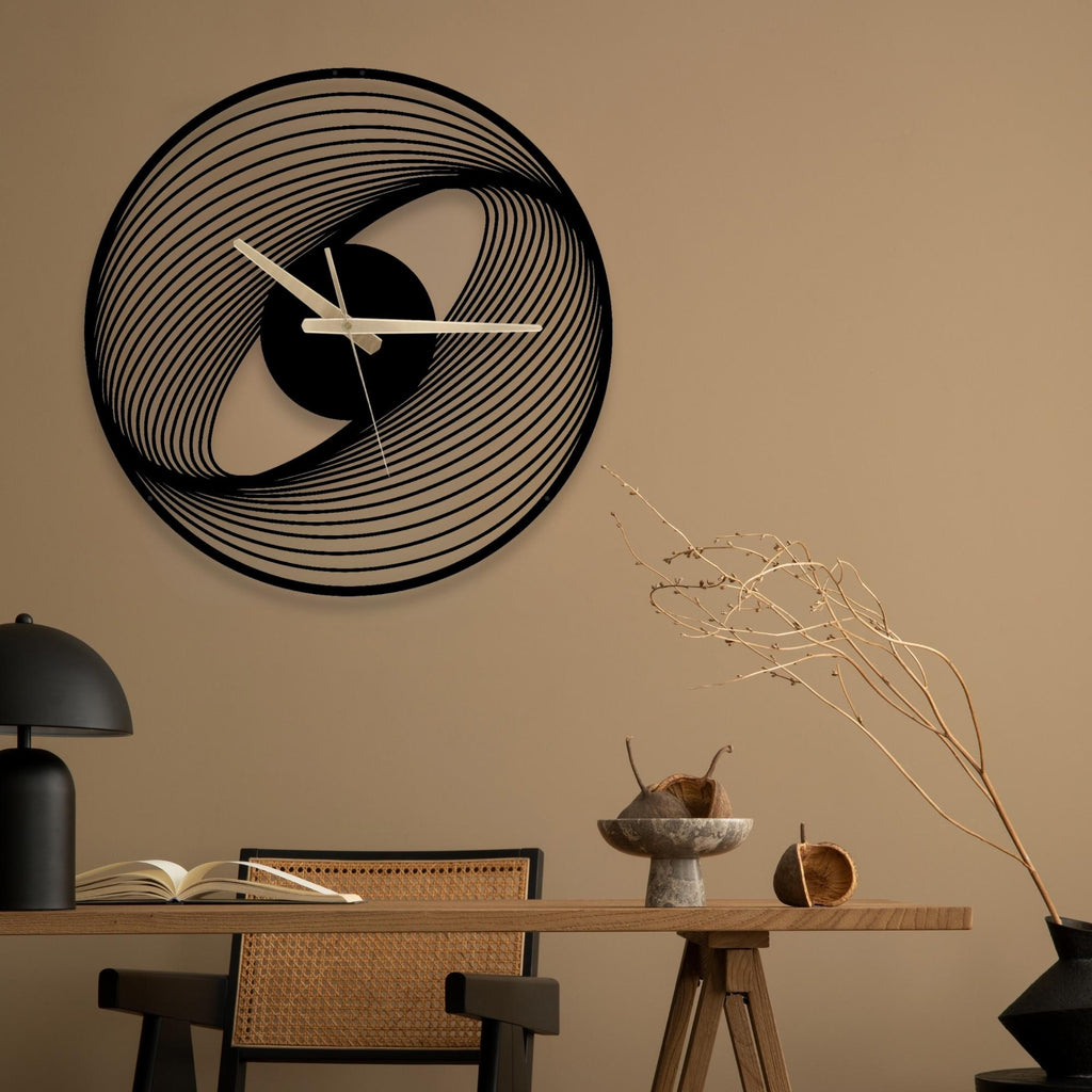 Spiral Metal Wall Clock: Modern Silent Floating Wall Art