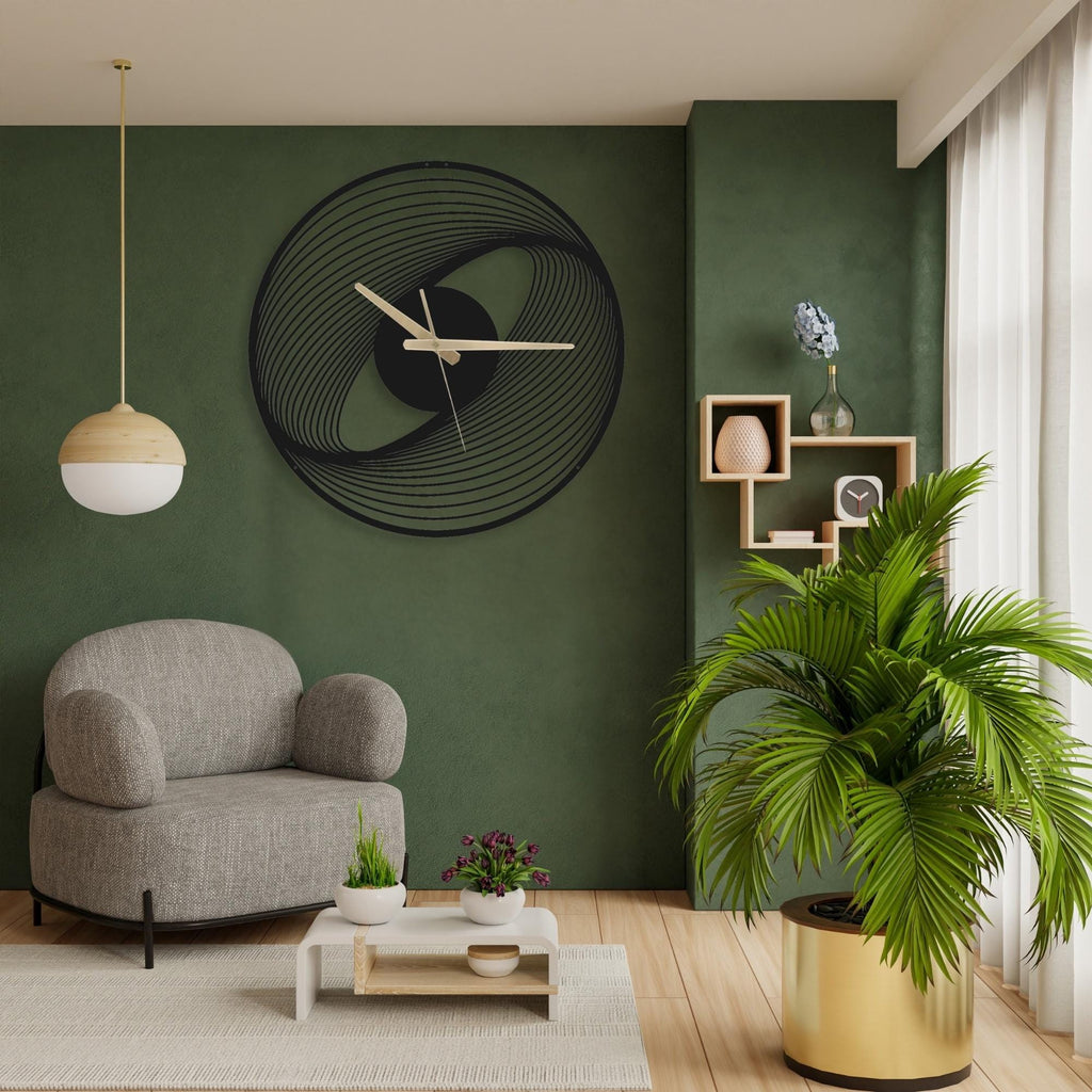 Spiral Metal Wall Clock: Modern Silent Floating Wall Art