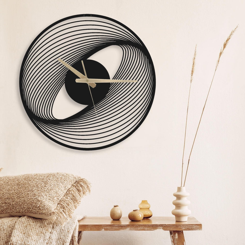 Spiral Metal Wall Clock: Modern Silent Floating Wall Art