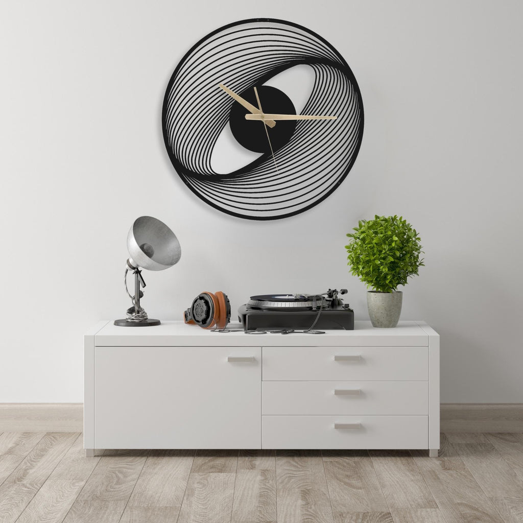 Spiral Metal Wall Clock: Modern Silent Floating Wall Art