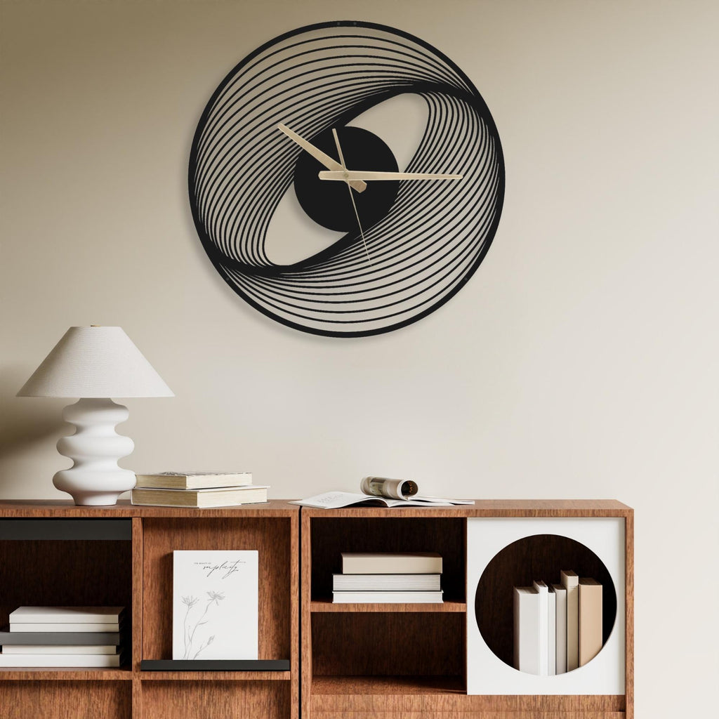 Spiral Metal Wall Clock: Modern Silent Floating Wall Art