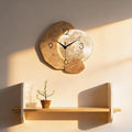 Moon Phase Wooden Wall Clock, Modern Silent Quartz Clock For Living Room Decor