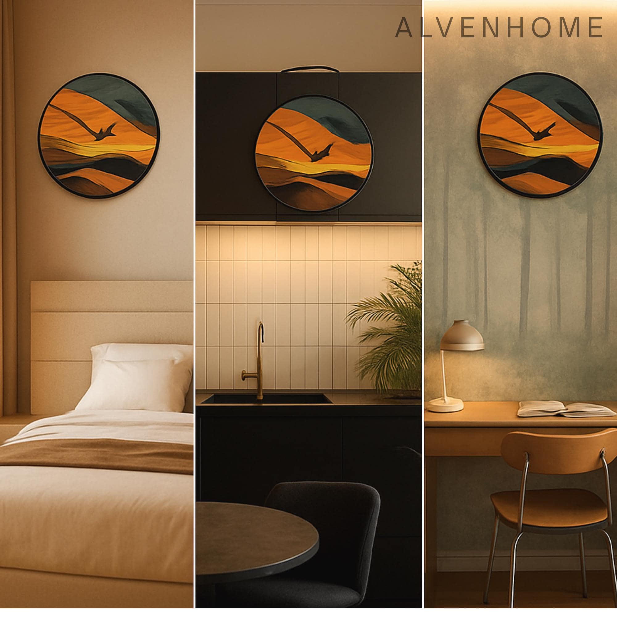 Nordic Wooden Wall Clock – Round Silent Quartz Hanging Clock For Living Room, Office & Bedroom Home Decor