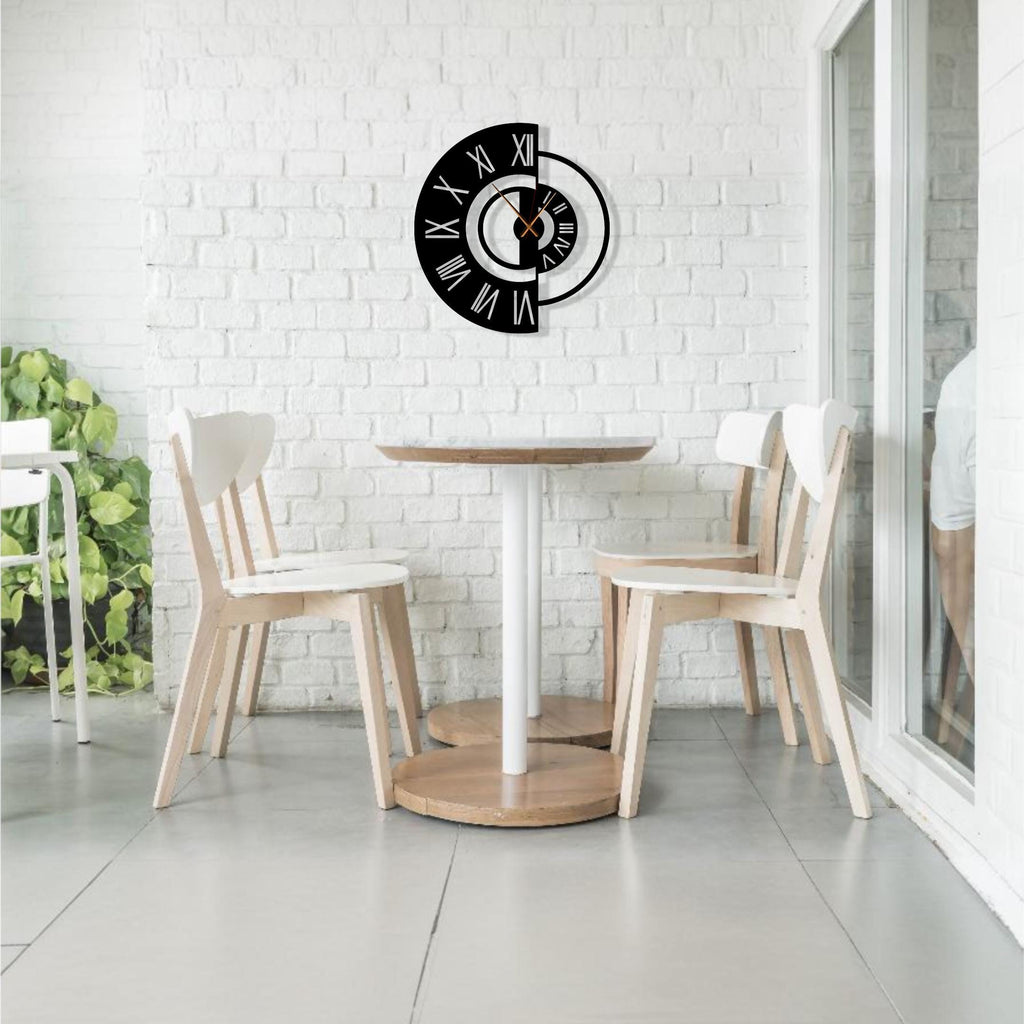 Modern Geometric Metal Wall Clock, Silent Minimalist Wall Art, Oversized Living Room Decor