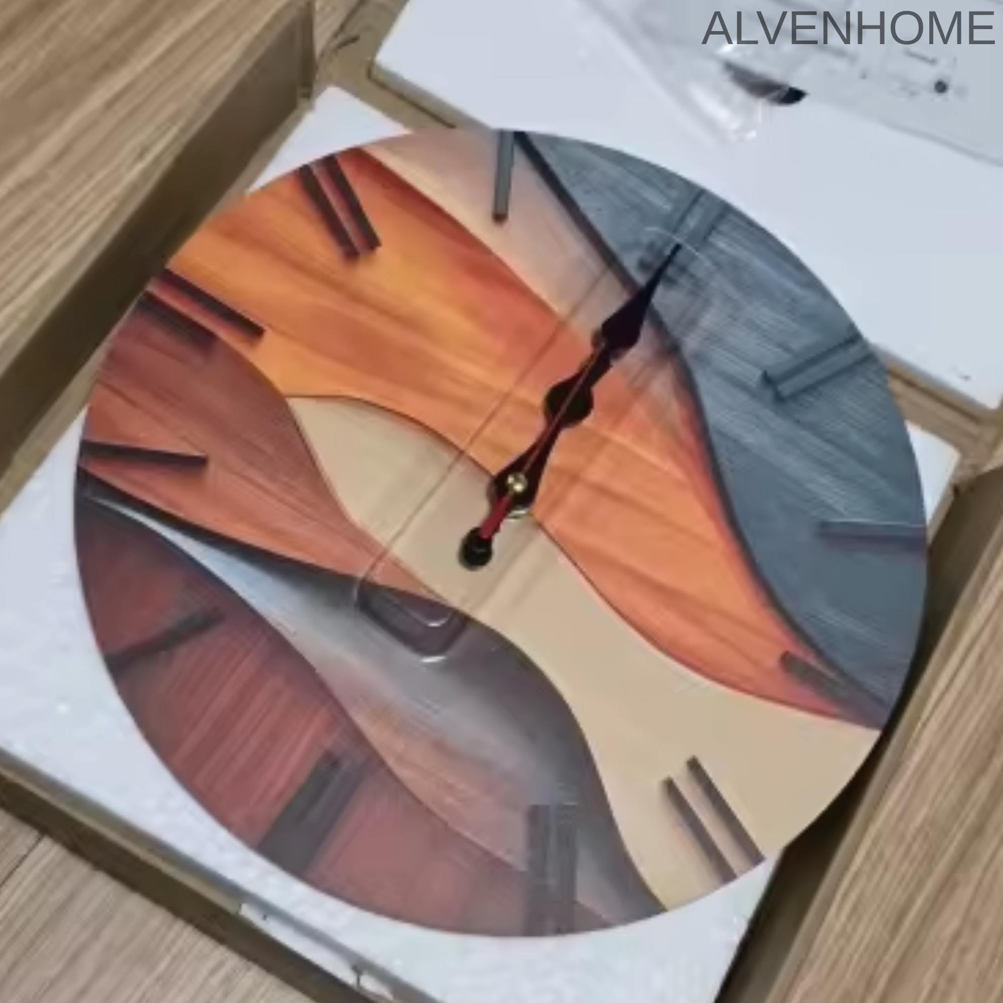 Nordic Wooden Wall Clock – Round Silent Quartz Hanging Clock For Living Room, Office & Bedroom Home Decor
