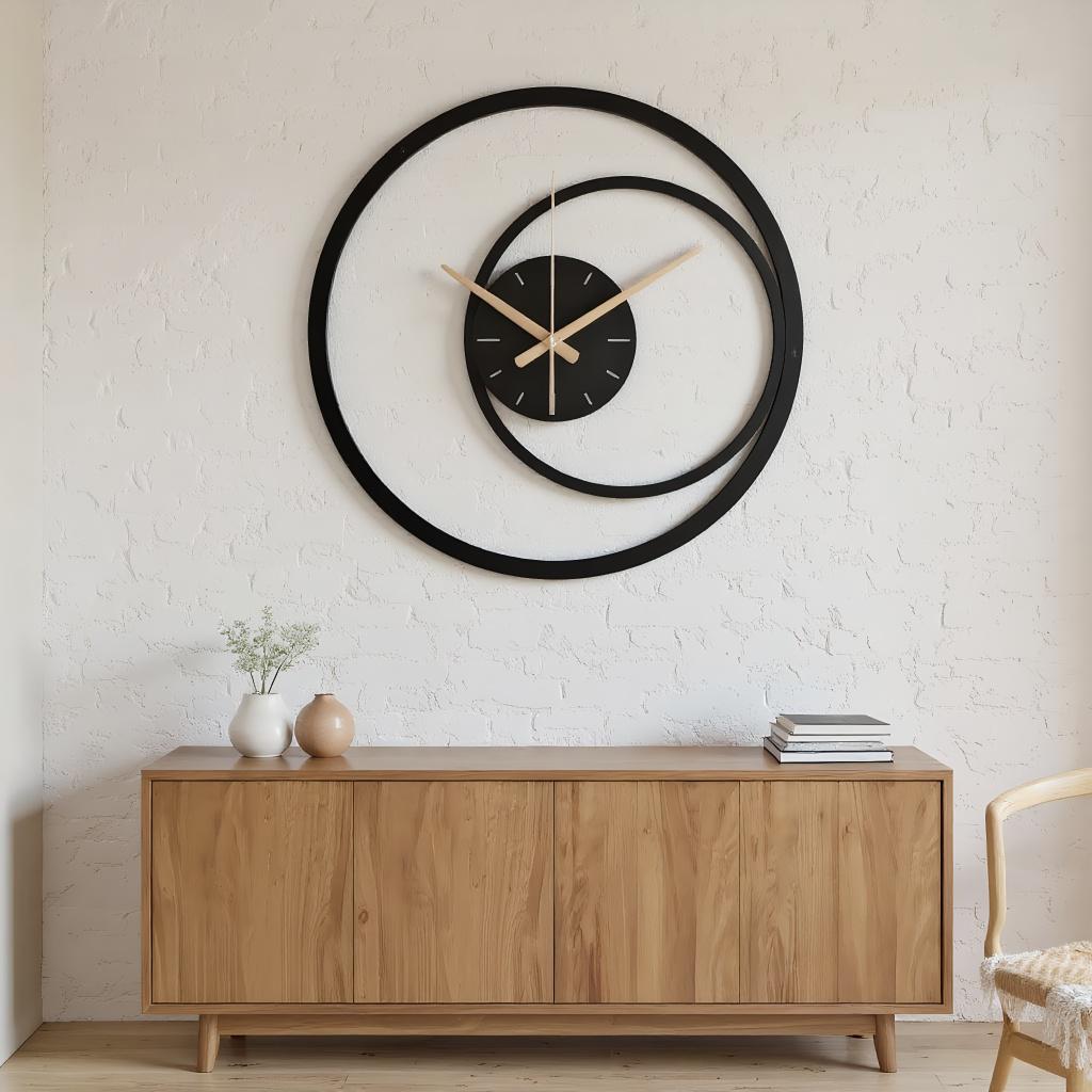 Modern Spiral Metal Wall Clock, Black Minimalist Geometric Wall Clock, Metal Wall Art,large Decorative Wall Clock, Unique Silent Clock Gift